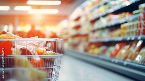 Fototapeta shelf in supermarket