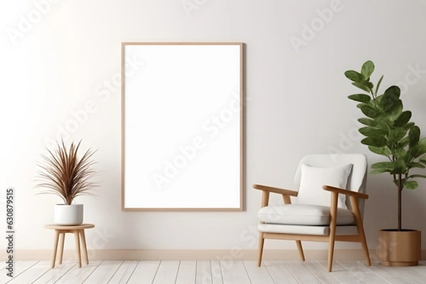 Fototapeta Serene and Minimalistic Frame Mockup Picture Frame Mockup, generative, ai