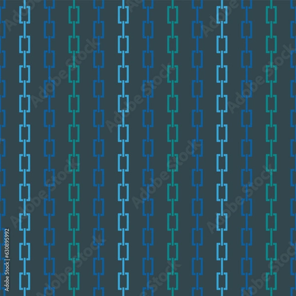 Fototapeta Blue green playful chain vertical dark background texture print. Vector illustration, perfect for packaging design, wallpaper, home interior decoration. Surface pattern design