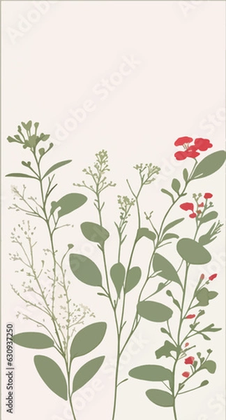 Fototapeta Wildflower background blank invitation vector