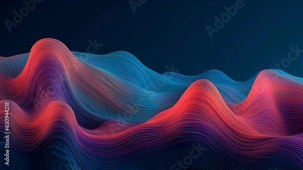 Obraz Abstract wavy background. 3d rendering, 3d illustration.