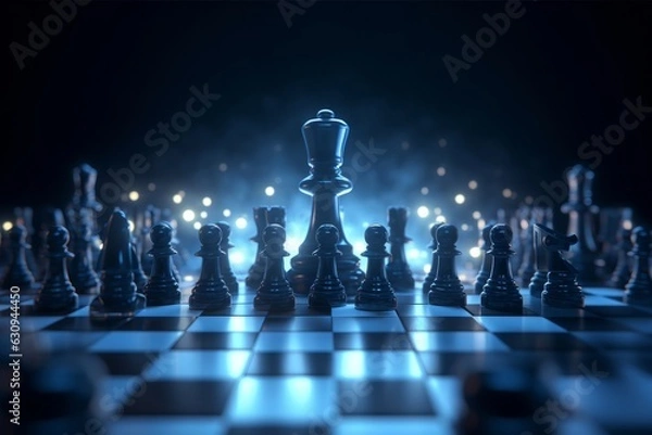 Fototapeta Chess board game concept of business ideas and competition and strategy ideas concept