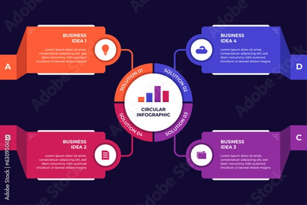 Fototapeta Circular infographic design for company