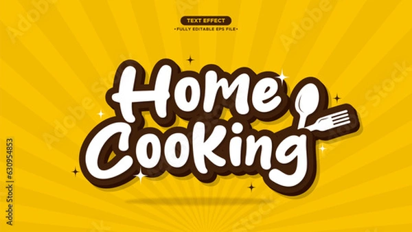 Fototapeta Cook Logotype Vector Text Effect Fully Editable Text and Font