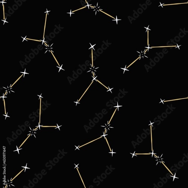 Obraz Zodiac sign space constellation seamless pattern