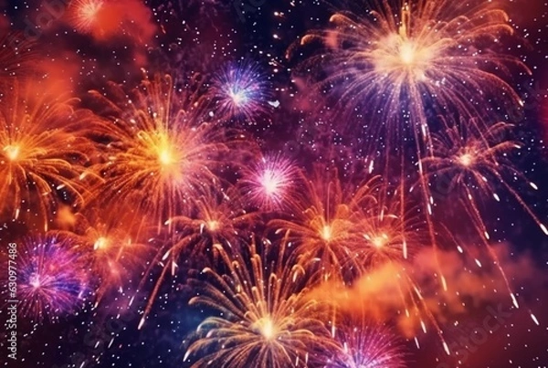 Fototapeta colorful fireworks abstract background. generative ai