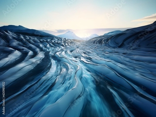 Obraz Blaue Wunderwelt: Die faszinierende Farbe des Gletschers