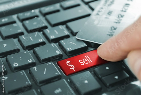 Fototapeta red button sell