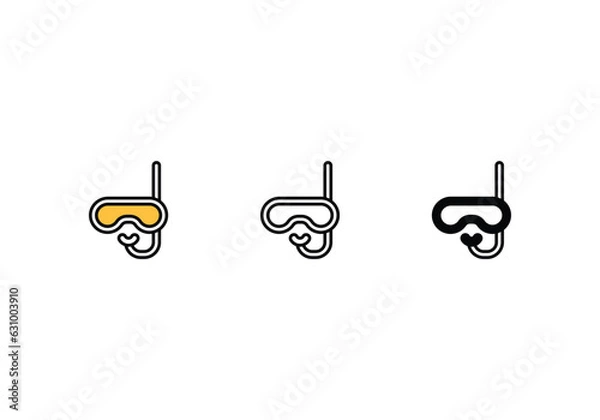 Obraz Diving Goggles icons set vector stock illustration.