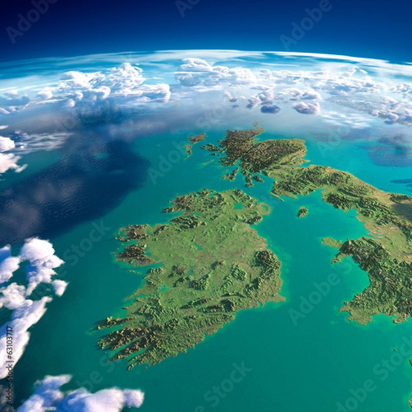 Fototapeta Fragmenty planety Ziemia. Irlandia i Wielka Brytania