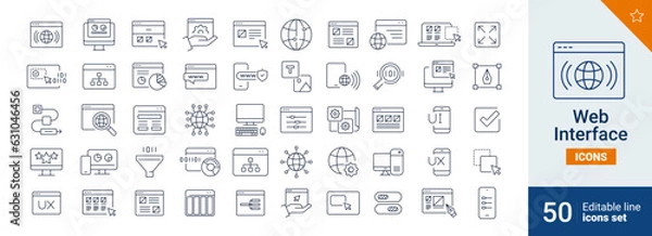 Obraz Web icons Pixel perfect. Interface, www, webpage, ....