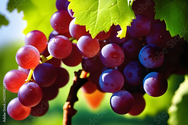 Fototapeta bunch of grapes. generative ai
