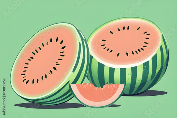 Fototapeta watermelon illustration, generative ai