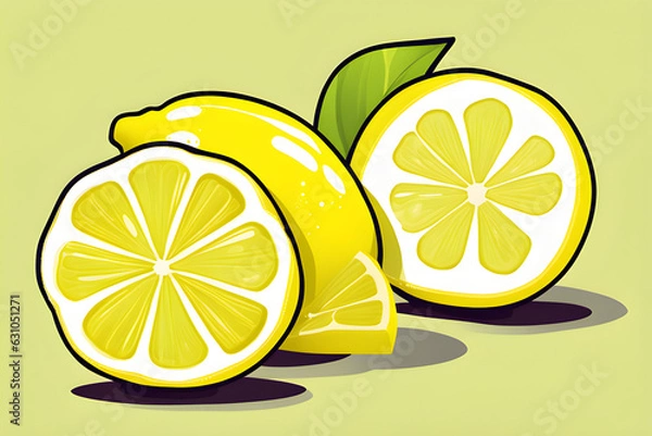 Fototapeta lemon and lime. generative ai