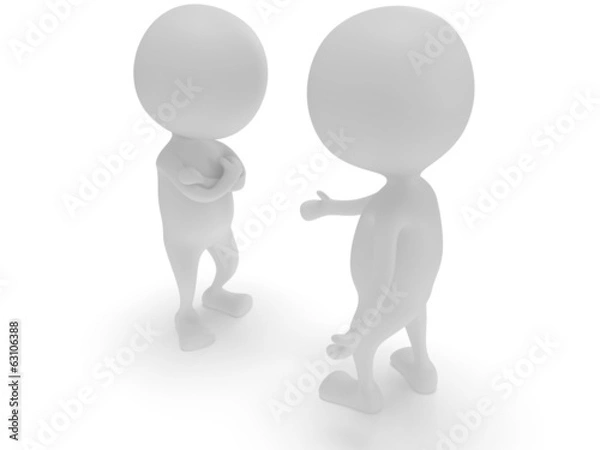 Obraz 3d two white people do not shake hands.