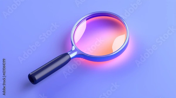 Fototapeta Magnifying glass, 3d rendering style