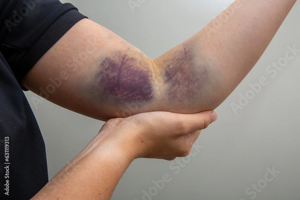 Obraz Large bruise in the middle of an arm.