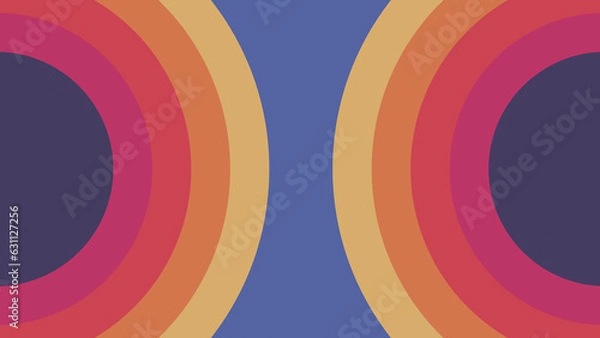 Obraz Retro Color Background Circles – Vintage 70s Style, Colorful Geometric Pattern, Abstract Retro Art Design