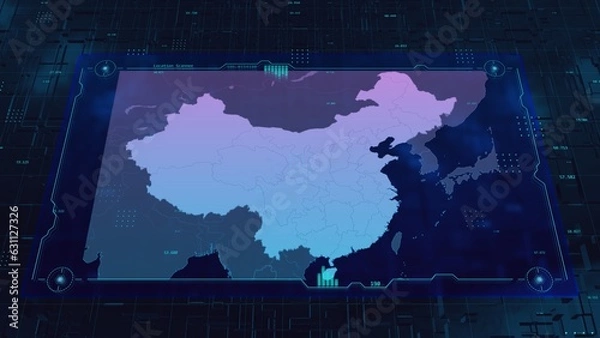 Obraz China Digital HUD UI Map