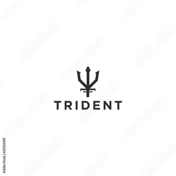 Fototapeta Trident logo design template
