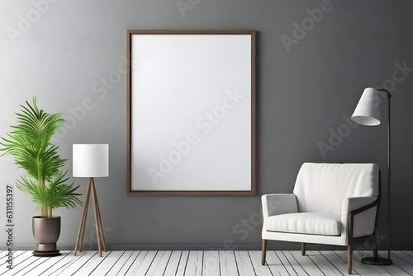 Fototapeta Neutral and Inviting Lighting Frame Mockup, generative, ai