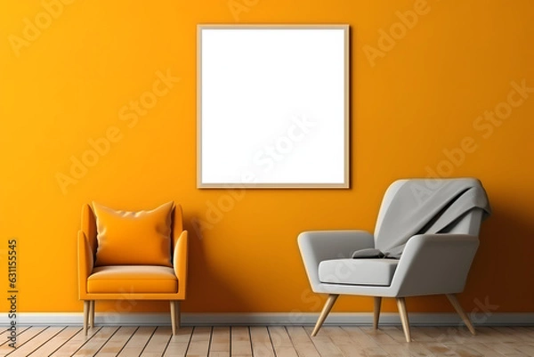 Fototapeta Polished and Well-Organized Gallery Scene Frame Mockup, generative, ai