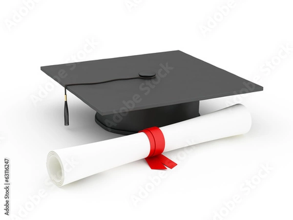 Obraz Dyplom i czapka