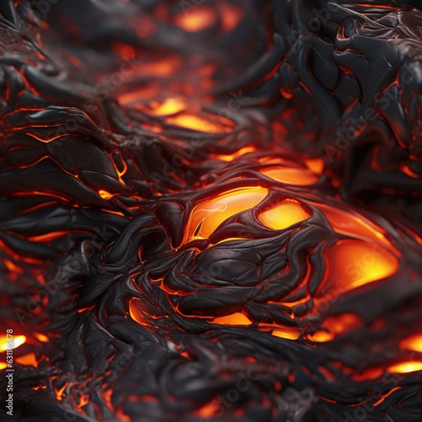 Fototapeta Molten Lava Spectacle, 3D Lava Volcano - Dynamic Background and Seamless Pattern for Striking Artwork