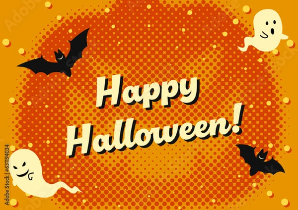 Fototapeta ポップでおしゃれなハロウィンのバナーテンプレート