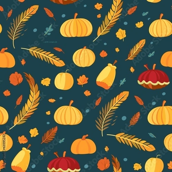 Obraz Thanksgiving Pattern vector illustration, Background