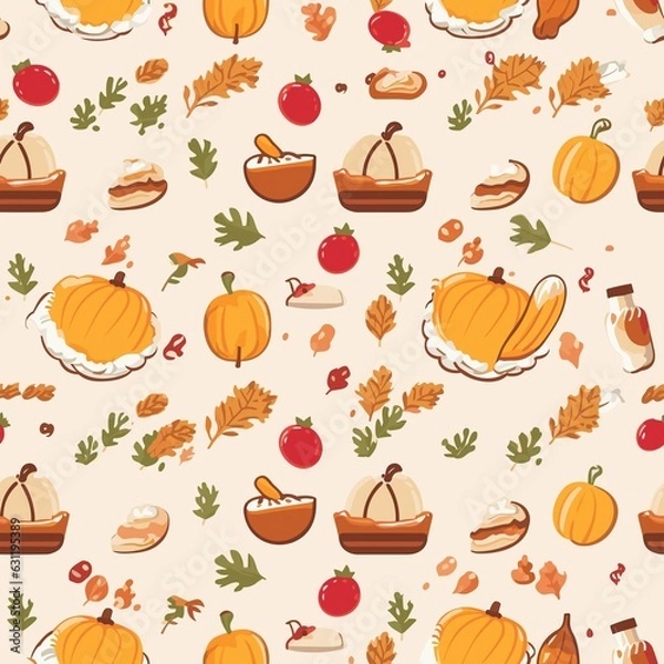 Obraz Thanksgiving Pattern vector illustration, Background