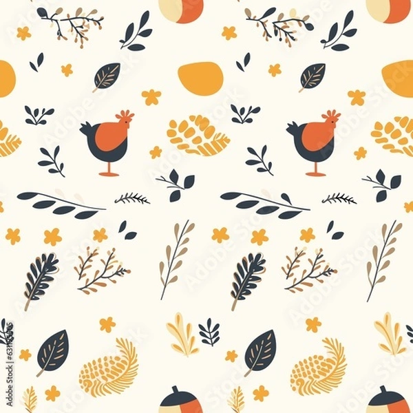 Obraz Thanksgiving Pattern vector illustration, Background