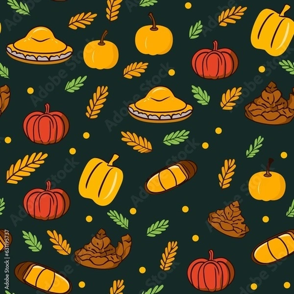 Obraz Thanksgiving Pattern vector illustration, Background
