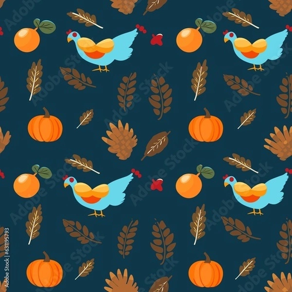 Obraz Thanksgiving Pattern vector illustration, Background