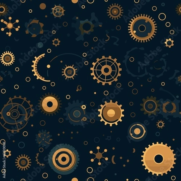 Fototapeta Steampunk Pattern vector illustration, Background
