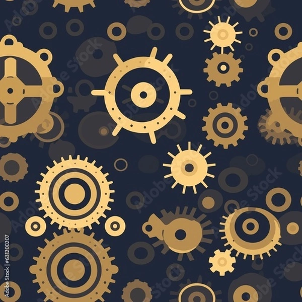 Fototapeta Steampunk Pattern vector illustration, Background