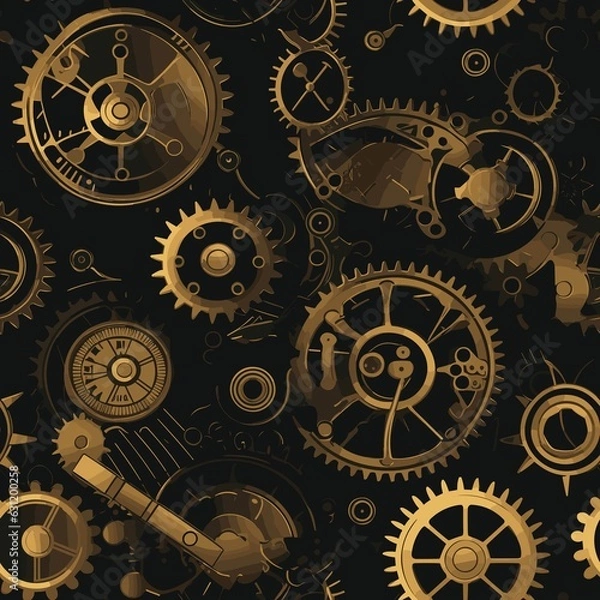 Fototapeta Steampunk Pattern vector illustration, Background