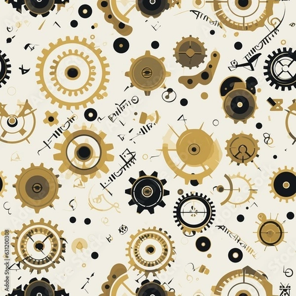 Fototapeta Steampunk Pattern vector illustration, Background