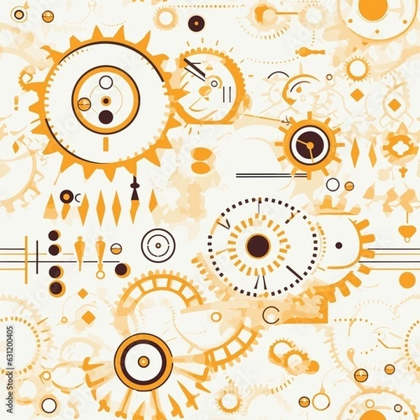 Fototapeta Steampunk Pattern vector illustration, Background