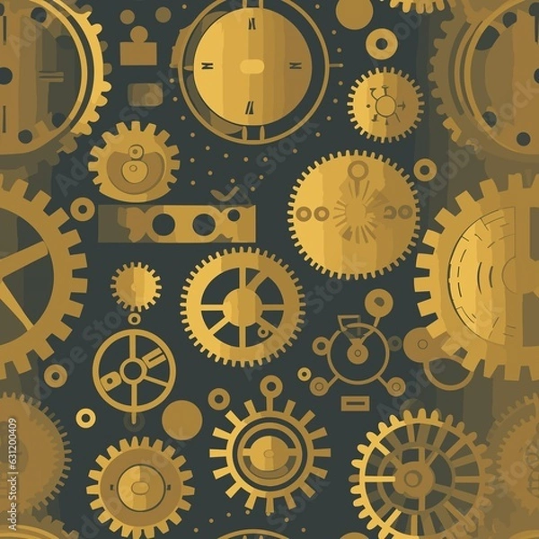 Fototapeta Steampunk Pattern vector illustration, Background