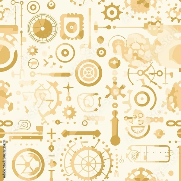 Fototapeta Steampunk Pattern vector illustration, Background