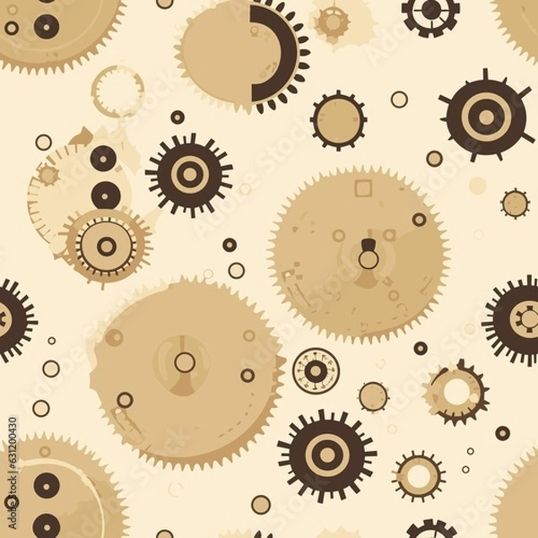 Fototapeta Steampunk Pattern vector illustration, Background