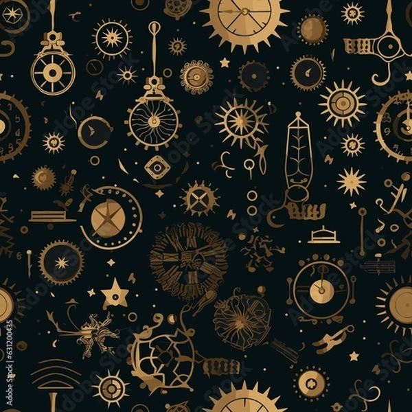 Fototapeta Steampunk Pattern vector illustration, Background