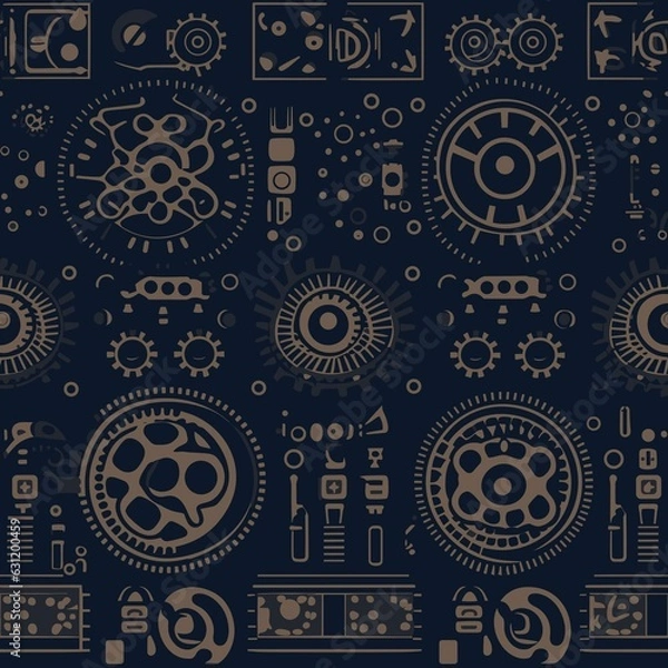 Fototapeta Steampunk Pattern vector illustration, Background