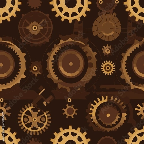 Fototapeta Steampunk Pattern vector illustration, Background
