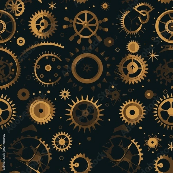 Fototapeta Steampunk Pattern vector illustration, Background