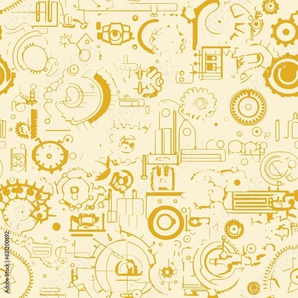 Fototapeta Steampunk Pattern vector illustration, Background