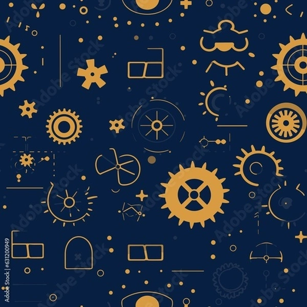 Fototapeta Steampunk Pattern vector illustration, Background