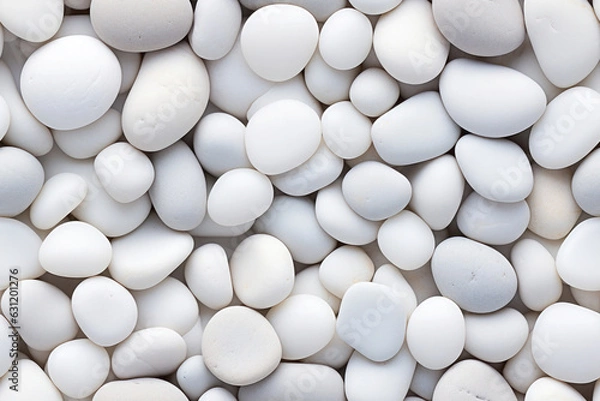 Fototapeta Seamless pattern - repeatable texture of white and gray pebbles