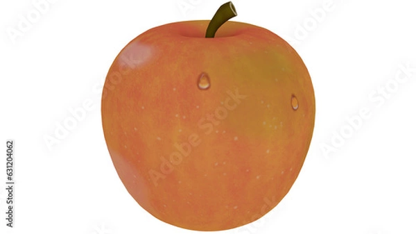 Fototapeta A 3D Cartoon Illustration of an Apple.